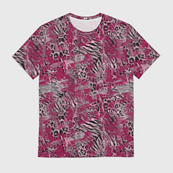 Футболка мужская Тигровый-леопардовый гранж, цвет: 3D-принт
