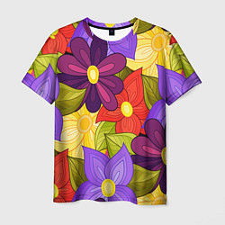 Футболка мужская MULTICOLORED PANSIES, цвет: 3D-принт