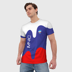 Футболка мужская МЧС - флаг России, цвет: 3D-принт — фото 2
