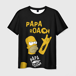 Футболка мужская Papa Roach, Гомер Симпсон, цвет: 3D-принт