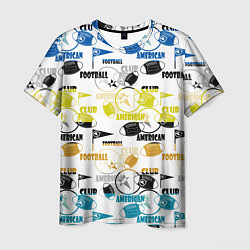 Мужская футболка American football sports pattern