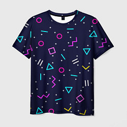 Мужская футболка Neon geometric shapes