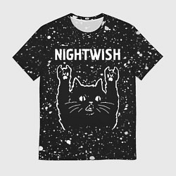 Футболка мужская Группа Nightwish и Рок Кот, цвет: 3D-принт
