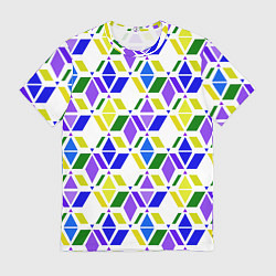 Мужская футболка Разноцветный неоновый геометрический узор