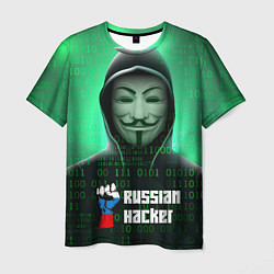 Футболка мужская Russian hacker green, цвет: 3D-принт