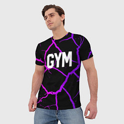 Футболка мужская Gym - Трещины неоновые, цвет: 3D-принт — фото 2