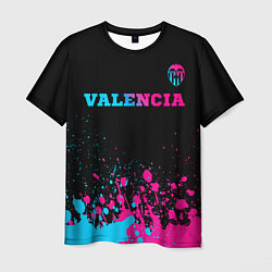 Футболка мужская Valencia - neon gradient: символ сверху, цвет: 3D-принт