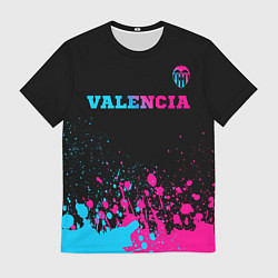 Футболка мужская Valencia - neon gradient: символ сверху, цвет: 3D-принт