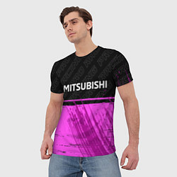 Футболка мужская Mitsubishi pro racing: символ сверху, цвет: 3D-принт — фото 2