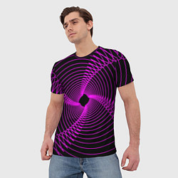 Футболка мужская Неоновая светящаяся спираль, цвет: 3D-принт — фото 2