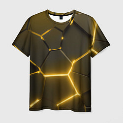 Футболка мужская Золотые неоновые геометрические плиты, цвет: 3D-принт