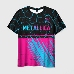 Футболка мужская Metallica - neon gradient: символ сверху, цвет: 3D-принт