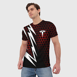 Футболка мужская Тесла - Спорт линия, цвет: 3D-принт — фото 2