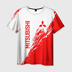 Футболка мужская Mitsubishi - красная текстура, цвет: 3D-принт