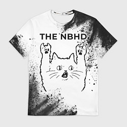 Футболка мужская The Neighbourhood рок кот на светлом фоне, цвет: 3D-принт