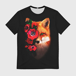 Футболка мужская Лиса и цветы, цвет: 3D-принт