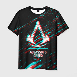 Футболка мужская Assassins Creed в стиле glitch и баги графики на т, цвет: 3D-принт