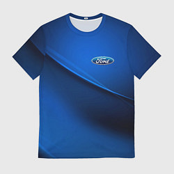 Футболка мужская Ford - синяя абстракция, цвет: 3D-принт