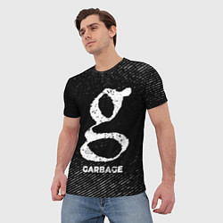 Футболка мужская Garbage с потертостями на темном фоне, цвет: 3D-принт — фото 2