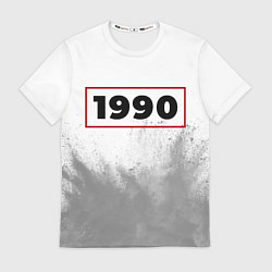 Футболка мужская 1990 - в красной рамке на светлом, цвет: 3D-принт
