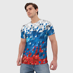 Футболка мужская Полигональный флаг России!, цвет: 3D-принт — фото 2