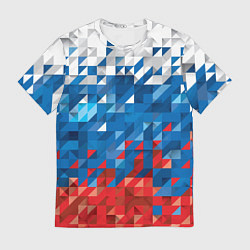 Мужская футболка Полигональный флаг России!