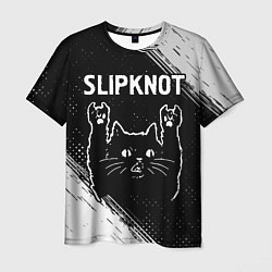 Футболка мужская Группа Slipknot и рок кот, цвет: 3D-принт