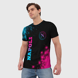 Футболка мужская Napoli - neon gradient: надпись, символ, цвет: 3D-принт — фото 2