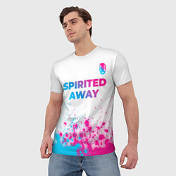 Футболка мужская Spirited Away neon gradient style: символ сверху, цвет: 3D-принт — фото 2