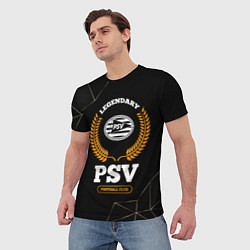 Футболка мужская Лого PSV и надпись legendary football club на темн, цвет: 3D-принт — фото 2