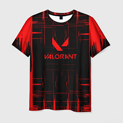 Футболка мужская Valorant красные полосы, цвет: 3D-принт