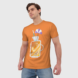 Футболка мужская Апельсиновый сок - Оранжевая версия, цвет: 3D-принт — фото 2