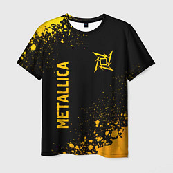 Футболка мужская Metallica - gold gradient: надпись, символ, цвет: 3D-принт