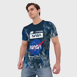 Футболка мужская Nasa - лого - пламя, цвет: 3D-принт — фото 2