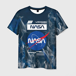 Футболка мужская Nasa - лого - пламя, цвет: 3D-принт