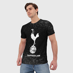 Футболка мужская Tottenham с потертостями на темном фоне, цвет: 3D-принт — фото 2