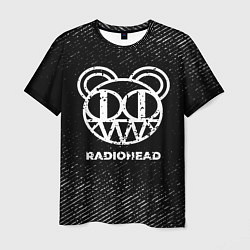 Футболка мужская Radiohead с потертостями на темном фоне, цвет: 3D-принт