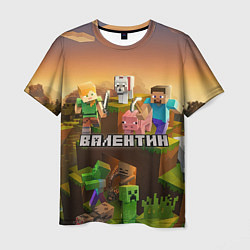 Футболка мужская Валентин Minecraft, цвет: 3D-принт