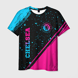 Футболка мужская Chelsea - neon gradient: надпись, символ, цвет: 3D-принт