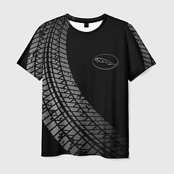 Футболка мужская Jaguar tire tracks, цвет: 3D-принт