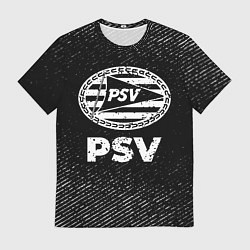 Футболка мужская PSV с потертостями на темном фоне, цвет: 3D-принт