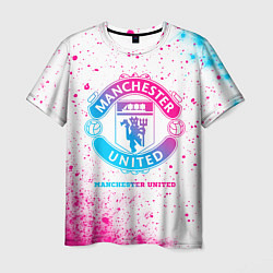 Футболка мужская Manchester United neon gradient style, цвет: 3D-принт