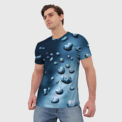 Футболка мужская Капли воды на матовом стекле - текстура, цвет: 3D-принт — фото 2