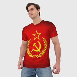 Футболка мужская СССР - старый флаг, цвет: 3D-принт — фото 2