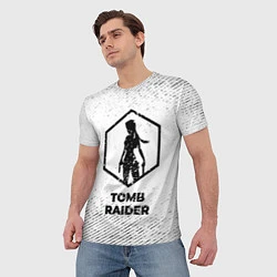 Футболка мужская Tomb Raider с потертостями на светлом фоне, цвет: 3D-принт — фото 2