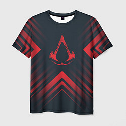 Футболка мужская Красный символ Assassins Creed на темном фоне со с, цвет: 3D-принт