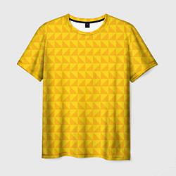 Футболка мужская Геометрия - желтые треугольники, цвет: 3D-принт