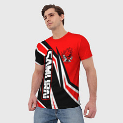 Футболка мужская Samurai - Киберпанк 2077 - Красный спорт, цвет: 3D-принт — фото 2