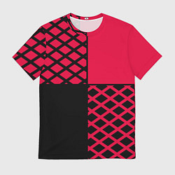 Мужская футболка Черно-красный геометрический узор