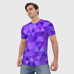 Футболка мужская Фиолетовые фигуры, цвет: 3D-принт — фото 2
